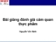 Bài giảng đánh giá cảm quan thực phẩm