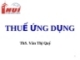 Bài giảng Thuế ứng dụng: Chương 1 - ThS. Văn Thị Quý